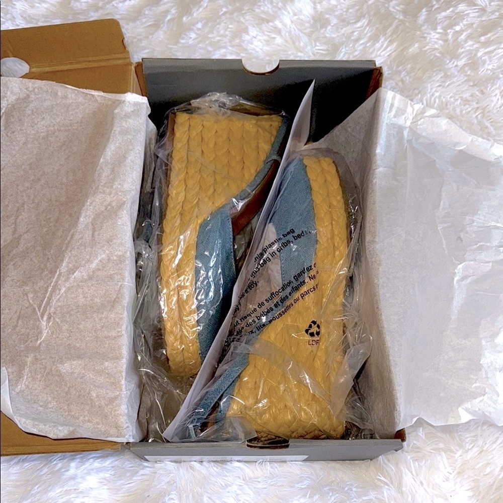 Loft Chambray Espadrille Wedge Sandals - Picture 10 of 10